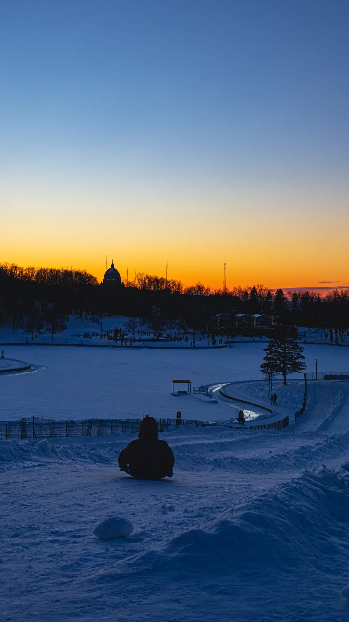Le Mont-Royal, heure bleue — série Neige